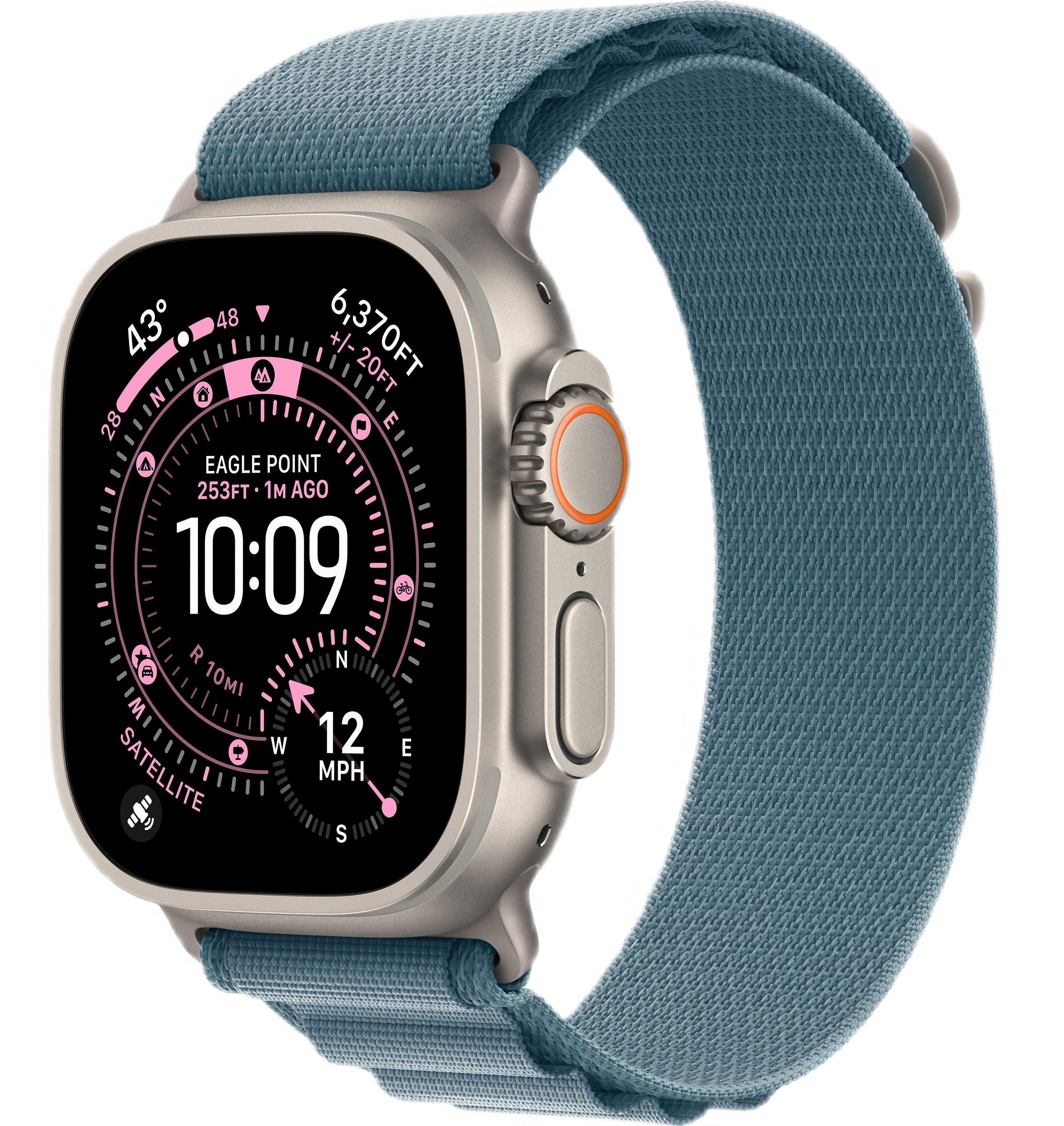 Смарт-часы Apple Watch Ultra 3, Natural Titanium case (Alpine loop Light Blue L)