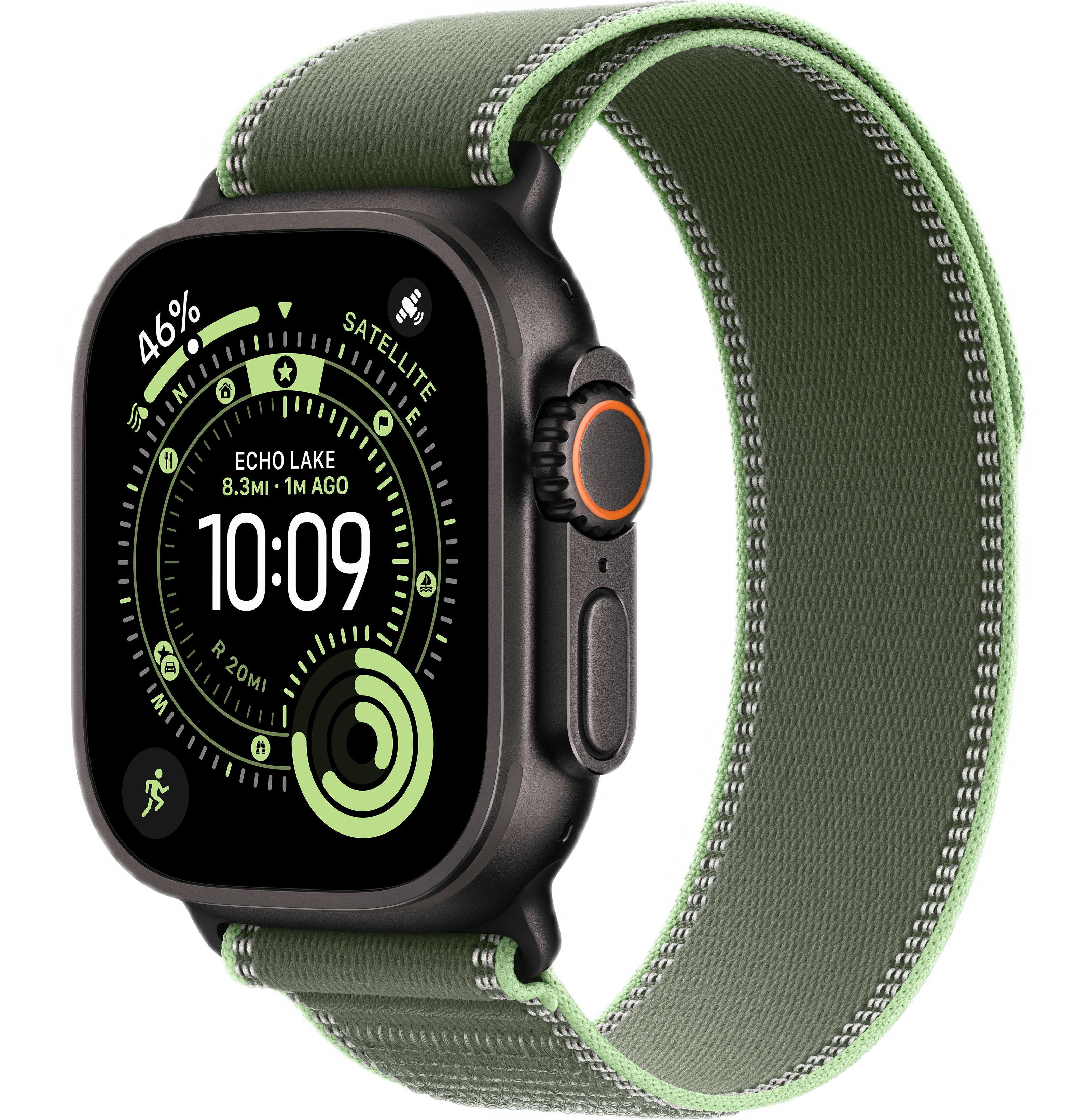 Смарт-часы Apple Watch Ultra 3, Black Titanium case (Trail loop Green/Neon S/M)