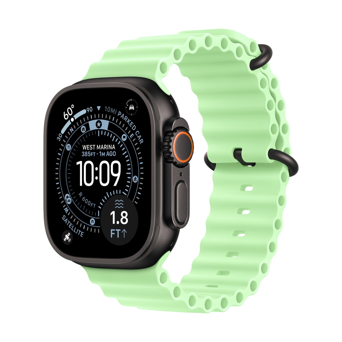 Смарт-часы Apple Watch Ultra 3, Black Titanium case (Ocean band Neon Green)