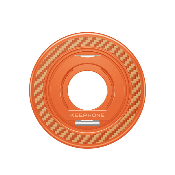 Магнитный держатель попсокет KEEPHONE KEVLAR GRIP CORAL ORANGE