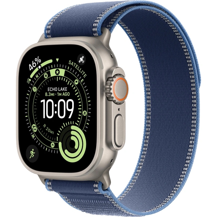 Смарт-часы Apple Watch Ultra 3, Natural Titanium case (Trail loop Blue/Bright Blue S/M)