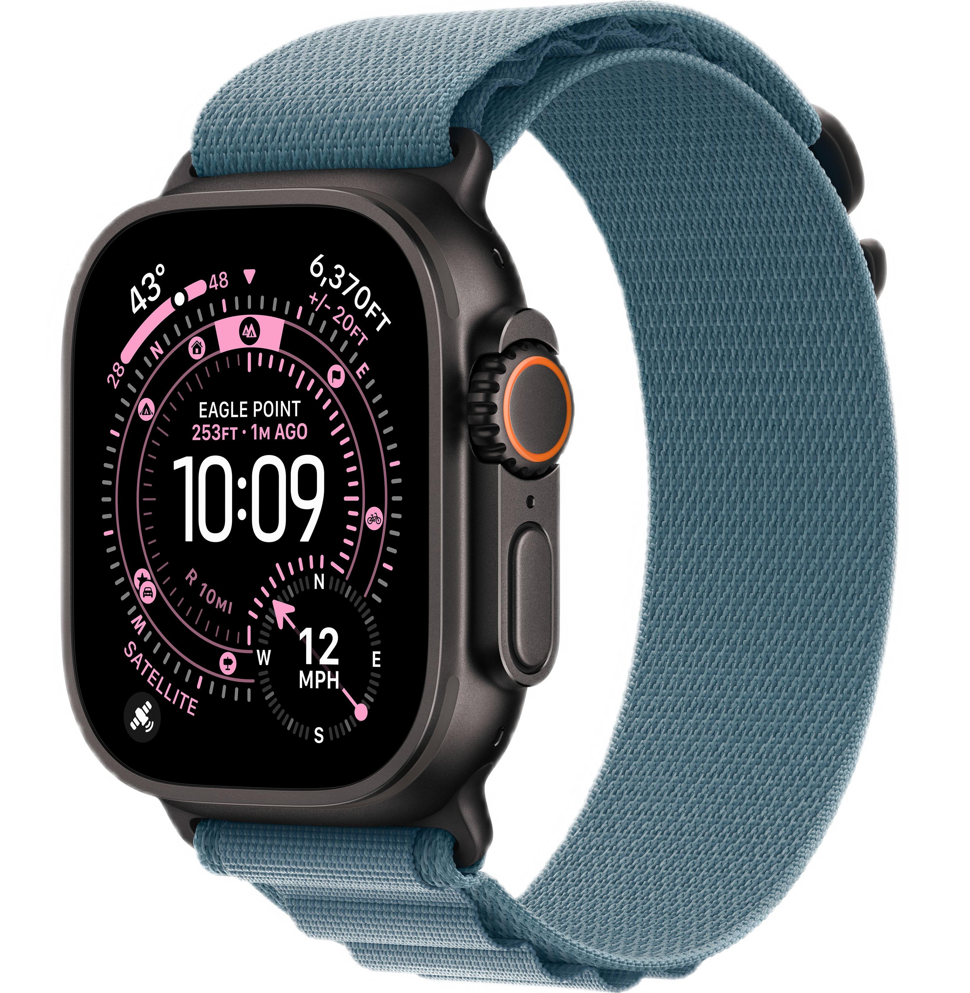 Смарт-часы Apple Watch Ultra 3, Black Titanium case (Alpine loop Light Blue L)