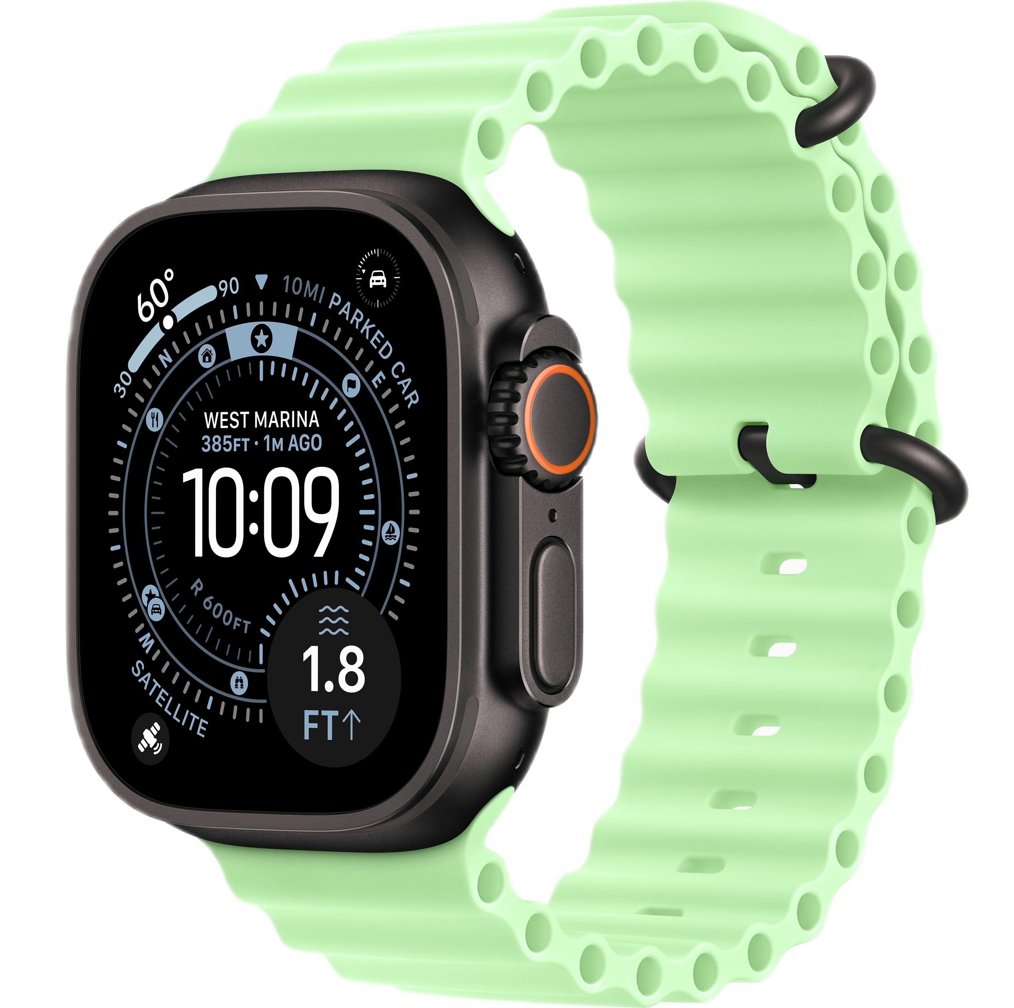 Смарт-часы Apple Watch Ultra 3, Black Titanium case (Ocean band Neon Green)