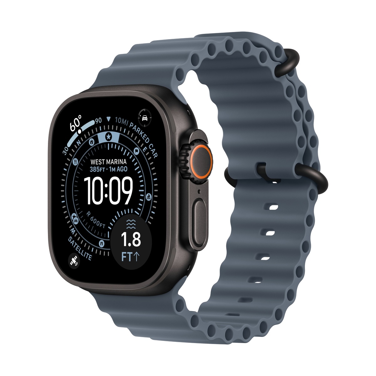Смарт-часы Apple Watch Ultra 3, Black Titanium case (Ocean band Anchor Blue)