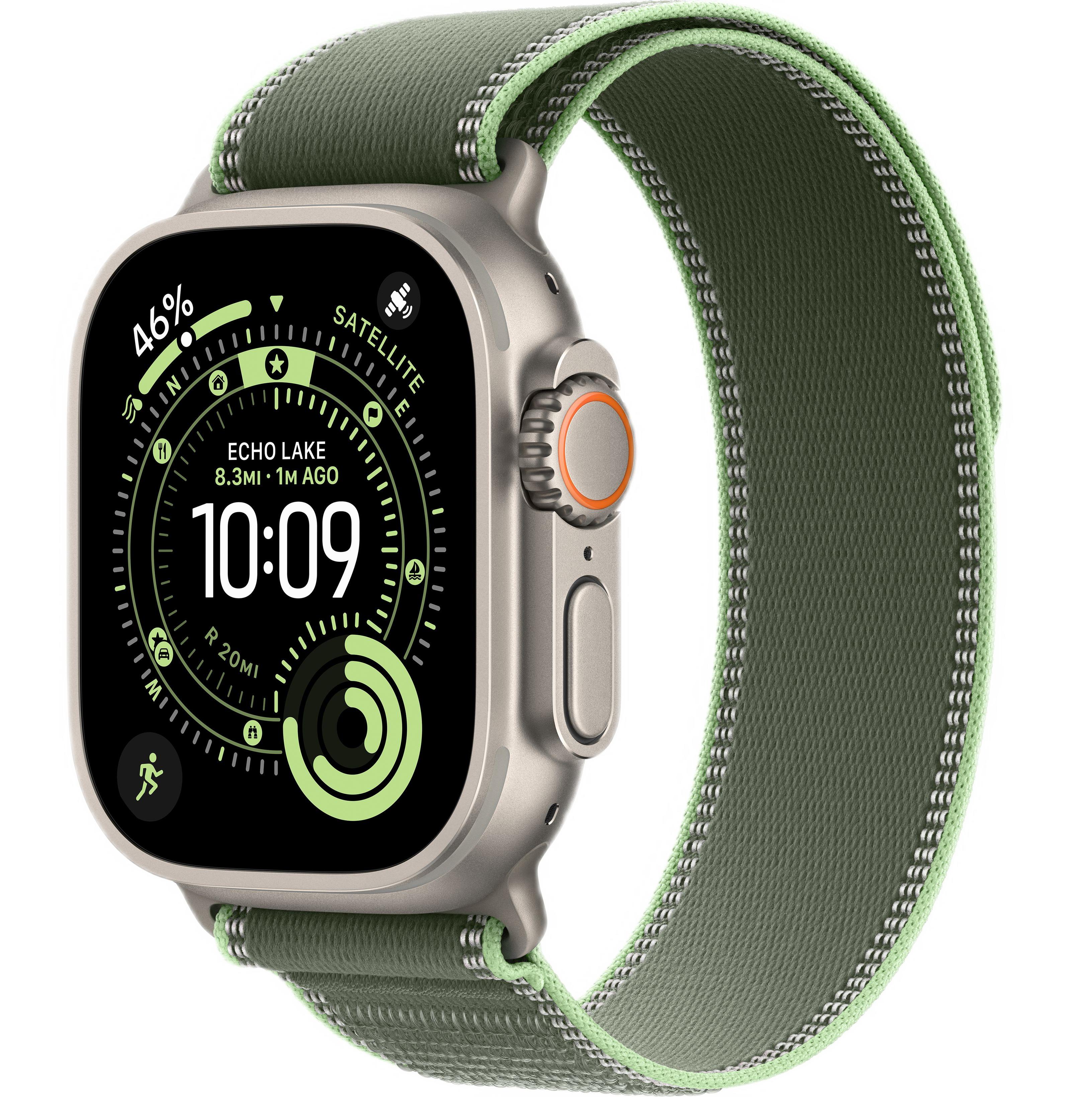 Смарт-часы Apple Watch Ultra 3, Natural Titanium case (Trail loop Green/Neon S/M)