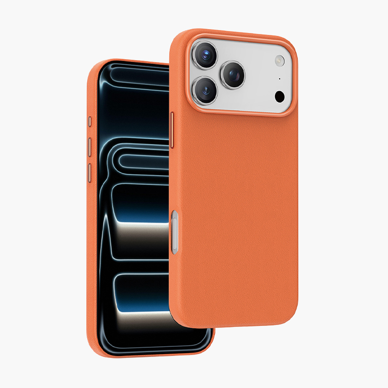 Чехол кожаный Keephone Peekaboo для iPhone 17 Pro Orange