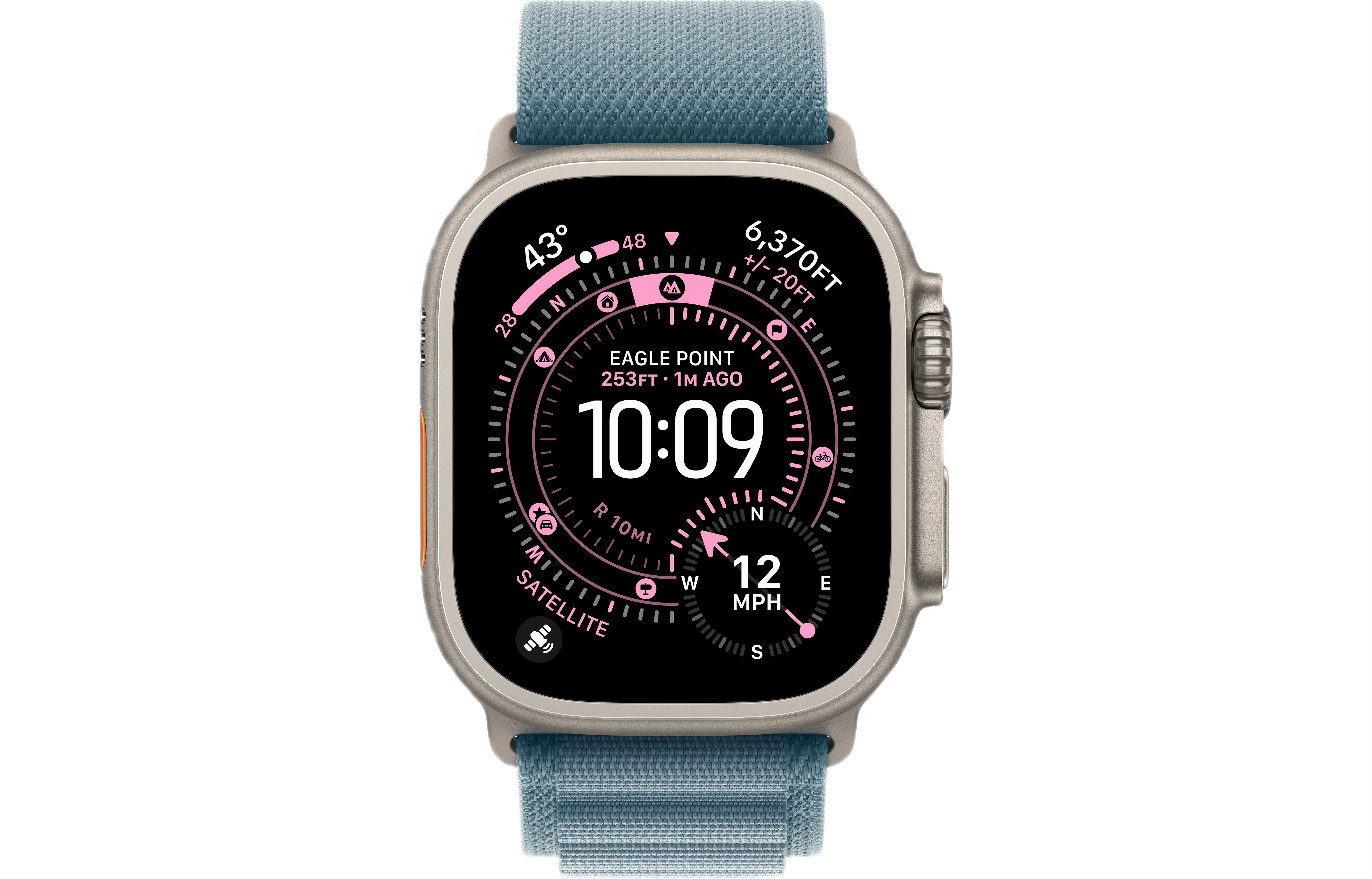 Смарт-часы Apple Watch Ultra 3, Natural Titanium case (Alpine loop Light Blue L)