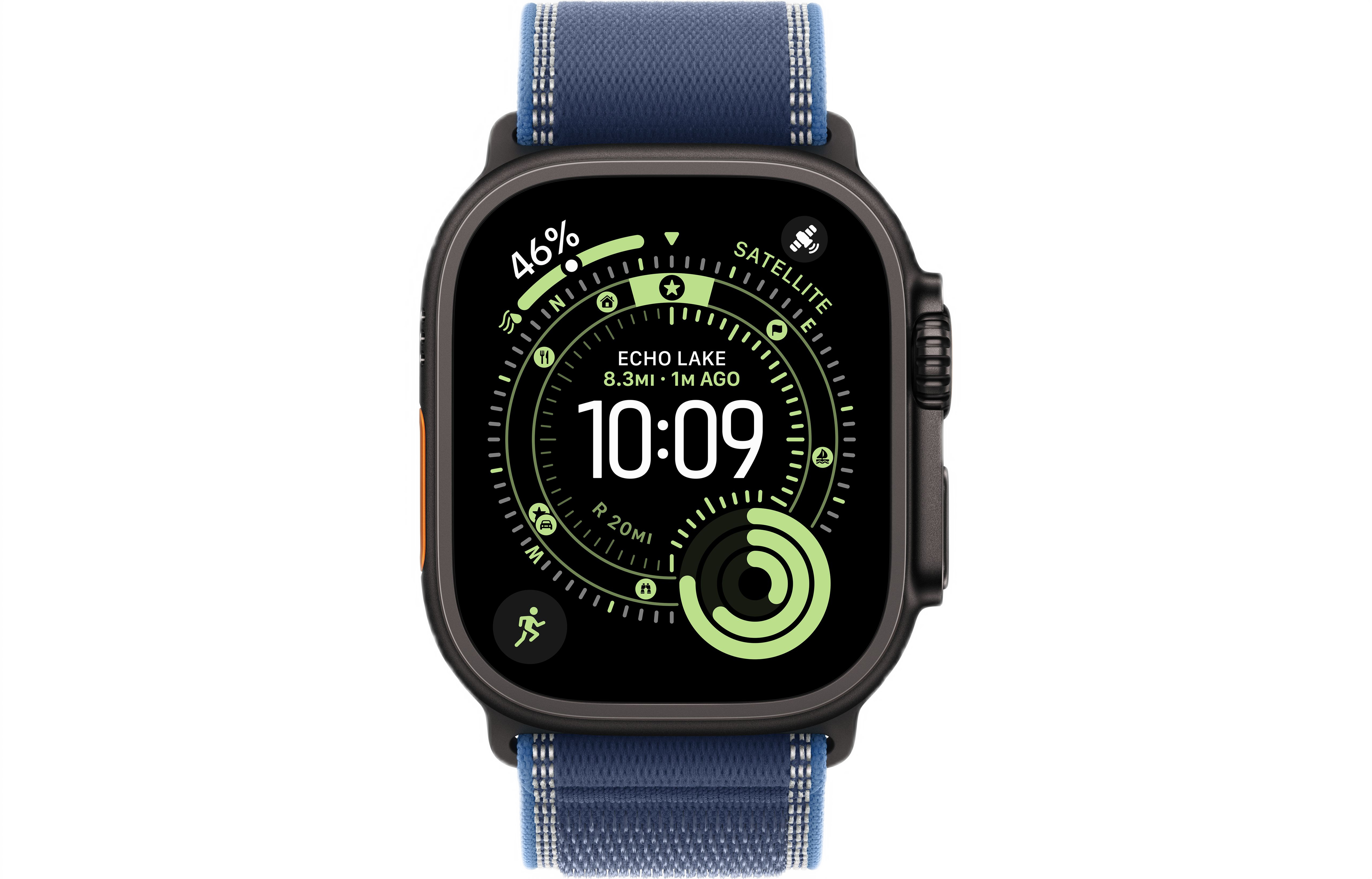 Смарт-часы Apple Watch Ultra 3, Black Titanium case (Trail loop Blue/Bright Blue M/L)