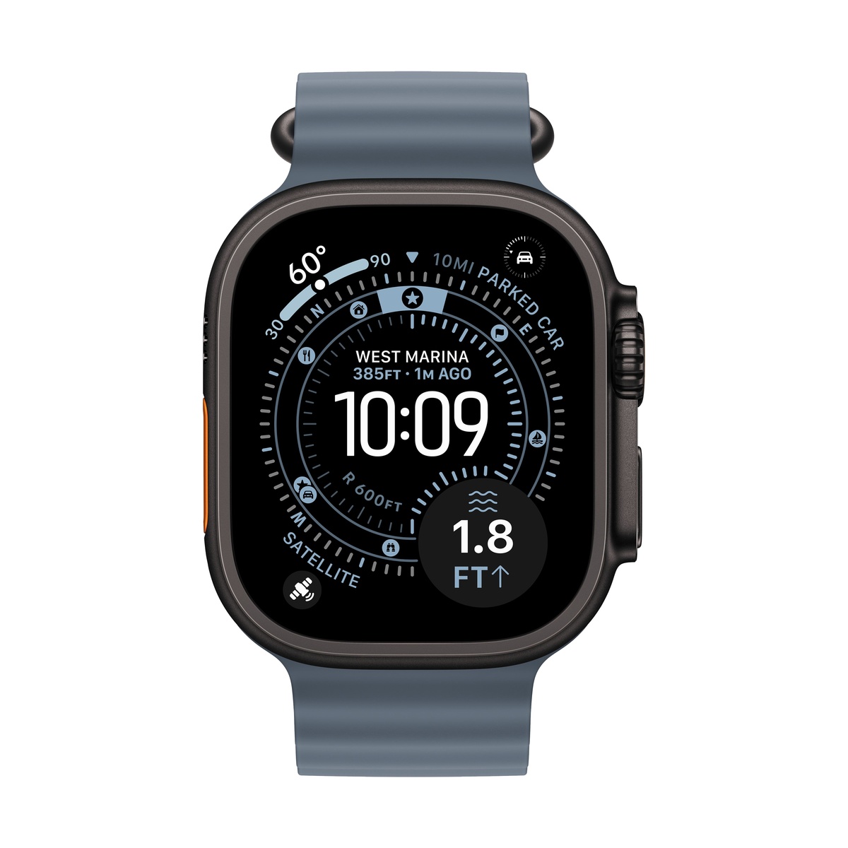 Смарт-часы Apple Watch Ultra 3, Black Titanium case (Ocean band Anchor Blue)