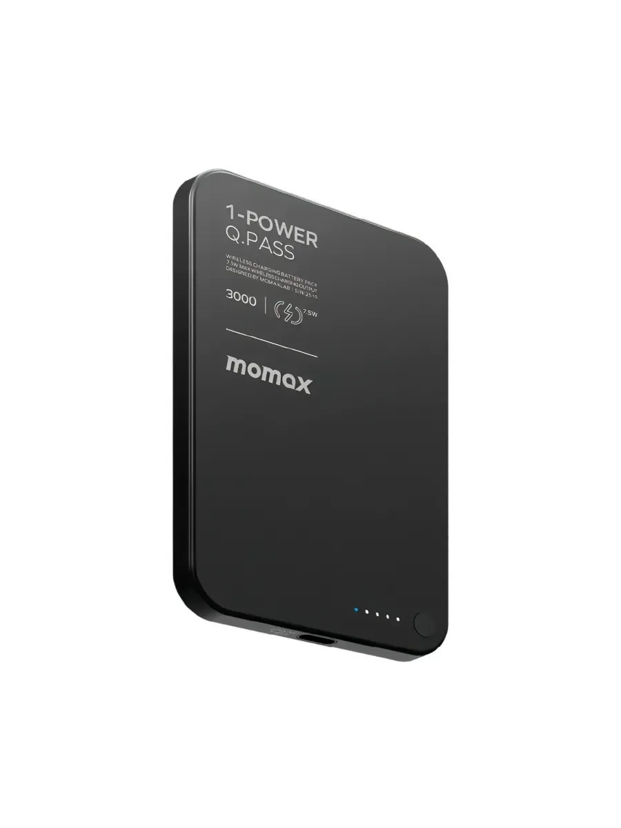 Магнитный повербанк MOMAX  3000mAh Magnetic wireless Battery Pack Черный