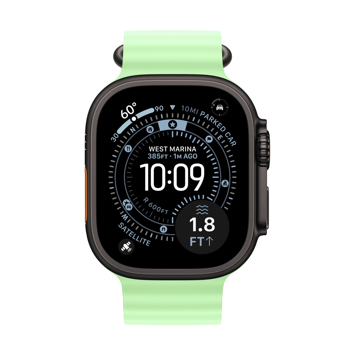 Смарт-часы Apple Watch Ultra 3, Black Titanium case (Ocean band Neon Green)