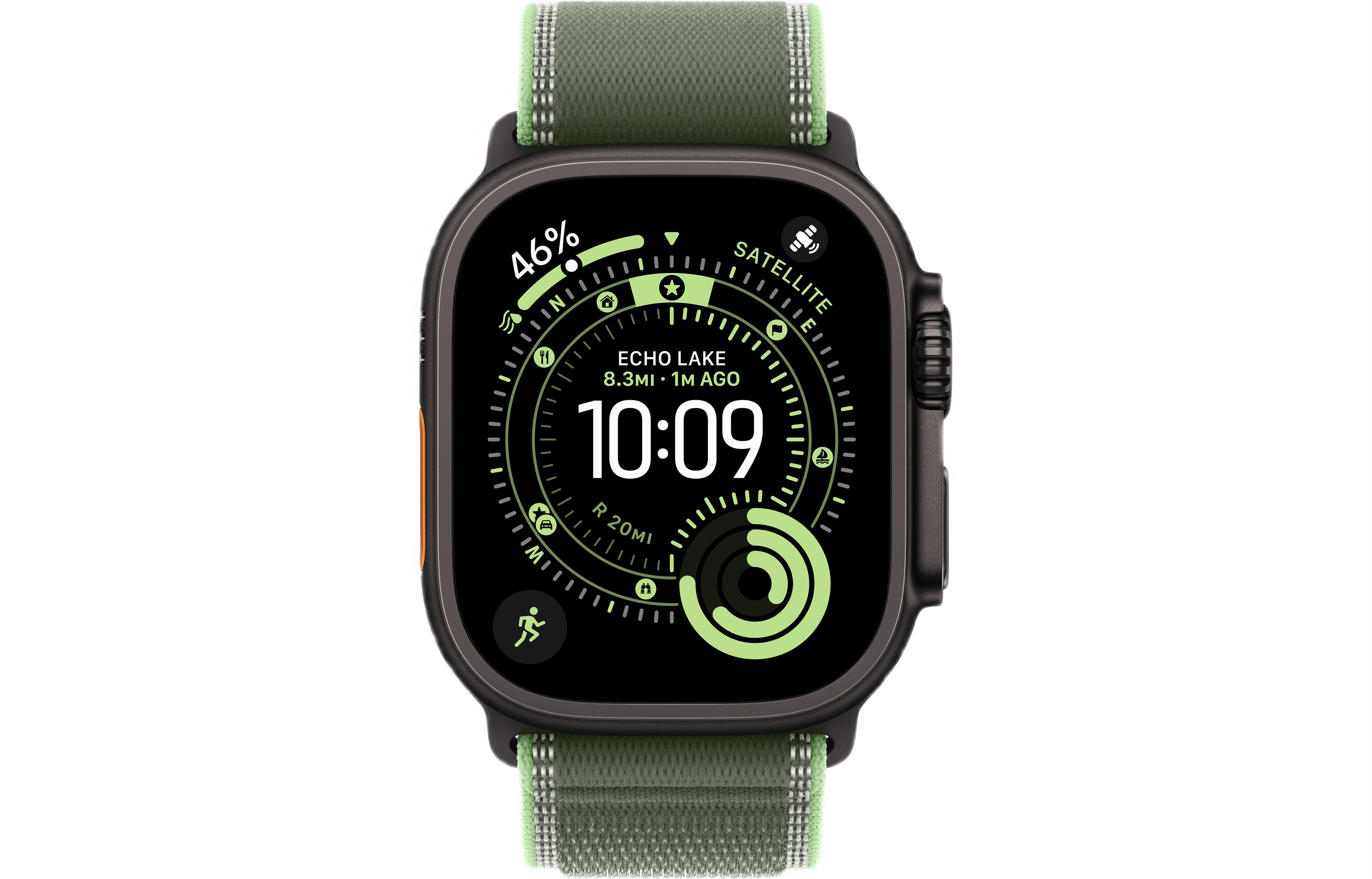 Смарт-часы Apple Watch Ultra 3, Black Titanium case (Trail loop Green/Neon S/M)