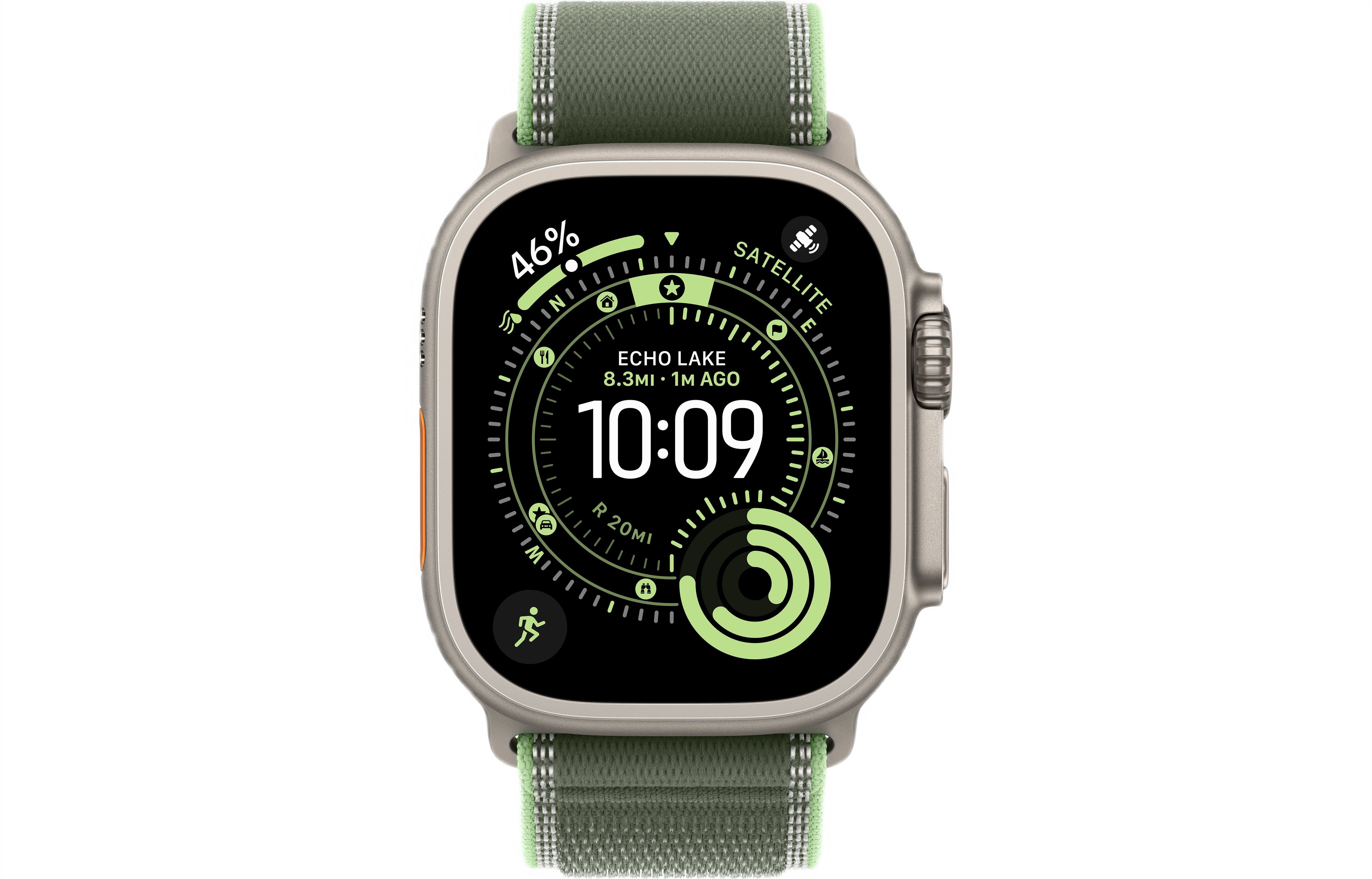 Смарт-часы Apple Watch Ultra 3, Natural Titanium case (Trail loop Green/Neon S/M)