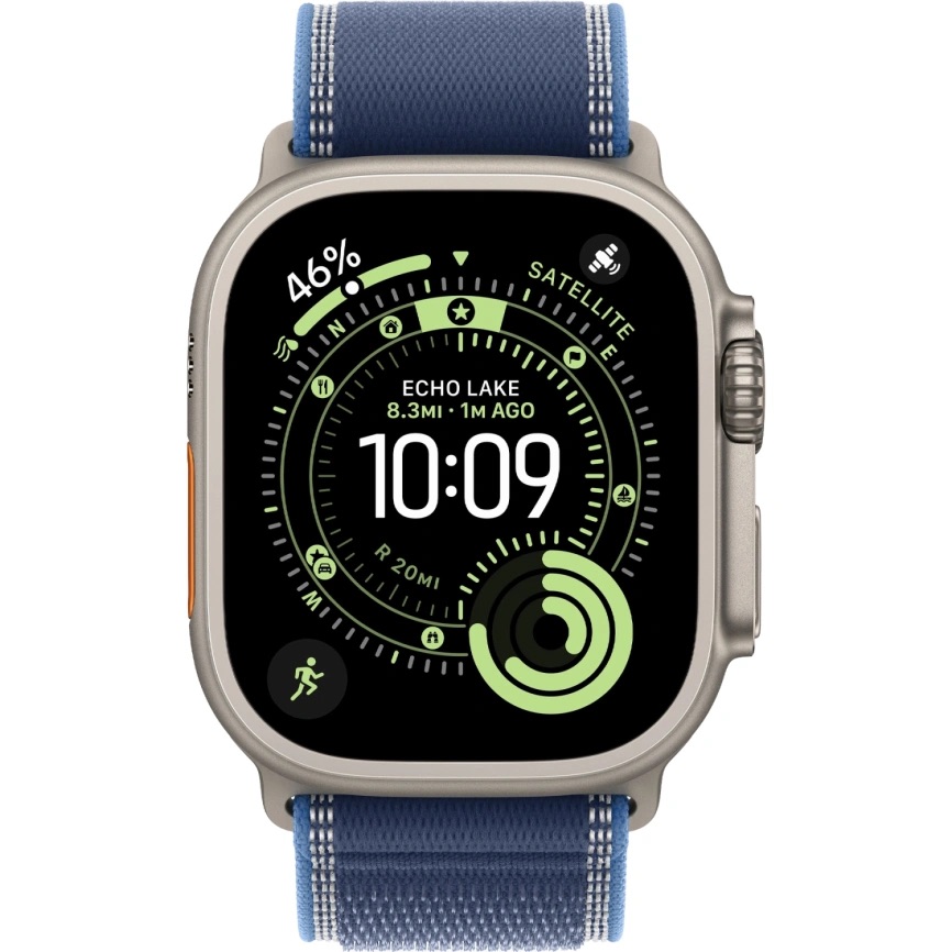 Смарт-часы Apple Watch Ultra 3, Natural Titanium case (Trail loop Blue/Bright Blue S/M)