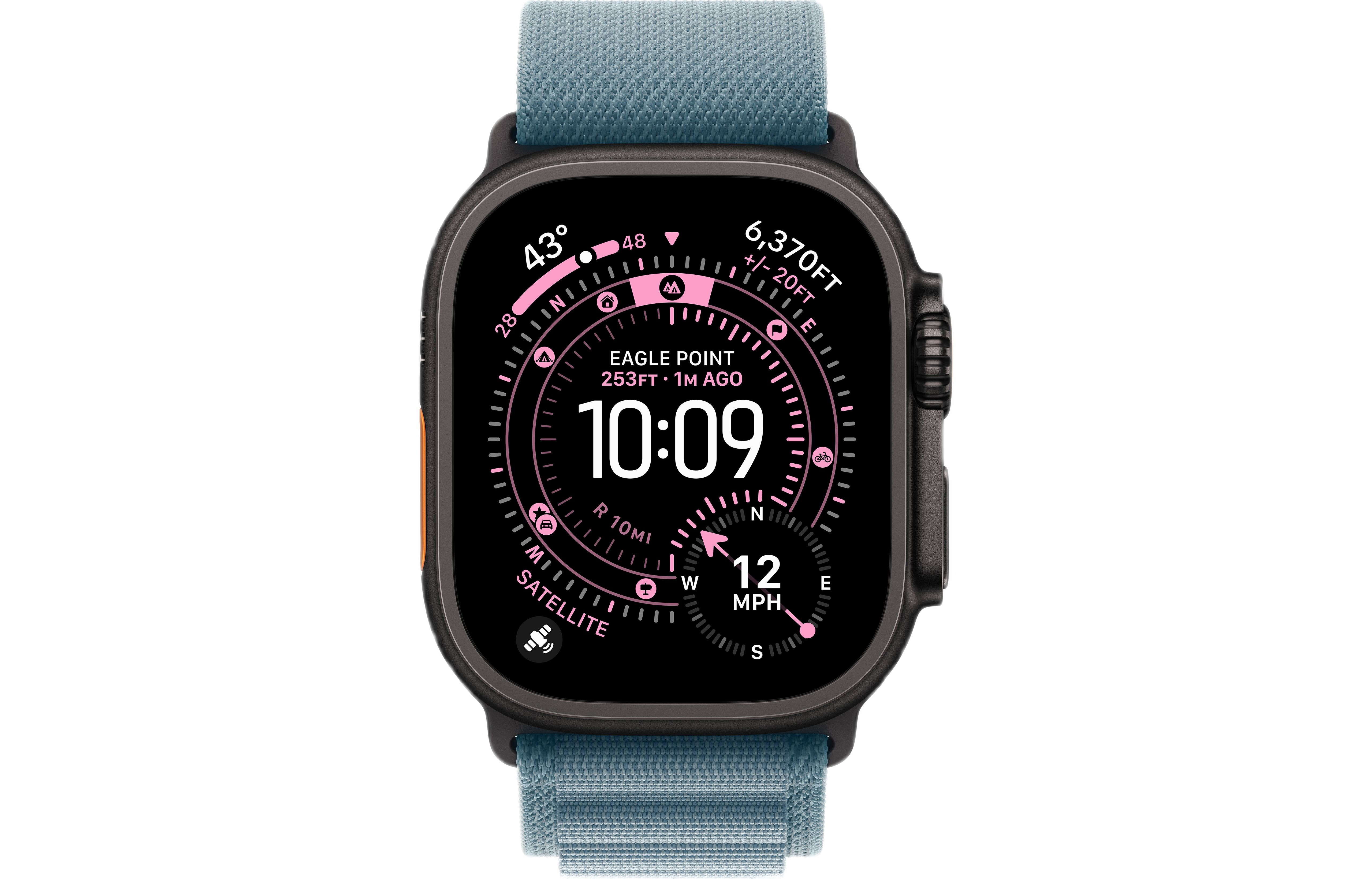 Смарт-часы Apple Watch Ultra 3, Black Titanium case (Alpine loop Light Blue L)